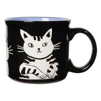 Meow＆Furever 貓咪插畫馬克杯 陶器 可微波洗碗機｜Meow＆Furever マグカップ