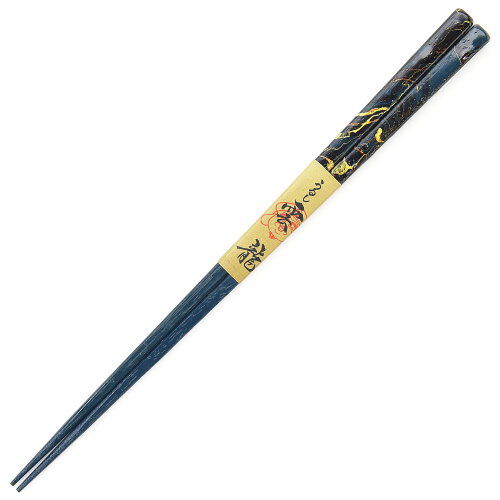 日本製雲龍斑紋漆筷 黑色23cm・紅色21.5cm 天然木｜箸 うるし 雲竜