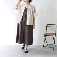 花朵印花雙頭拉鍊乾爽薄毛圈兩穿針織上衣 身寬116cm cloudnine｜花モチーフプリントダブルジップカットソー