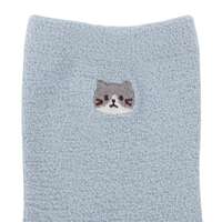 福福貓 素色刺繡毛絨中筒襪｜ふくふくにゃんこ 無地刺繍モールソックス