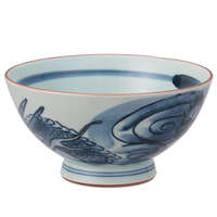 波佐見燒 龍紋特大飯碗 直徑14cm 手繪濃染 輕巧瓷器 日本製｜龍絵 特大飯碗