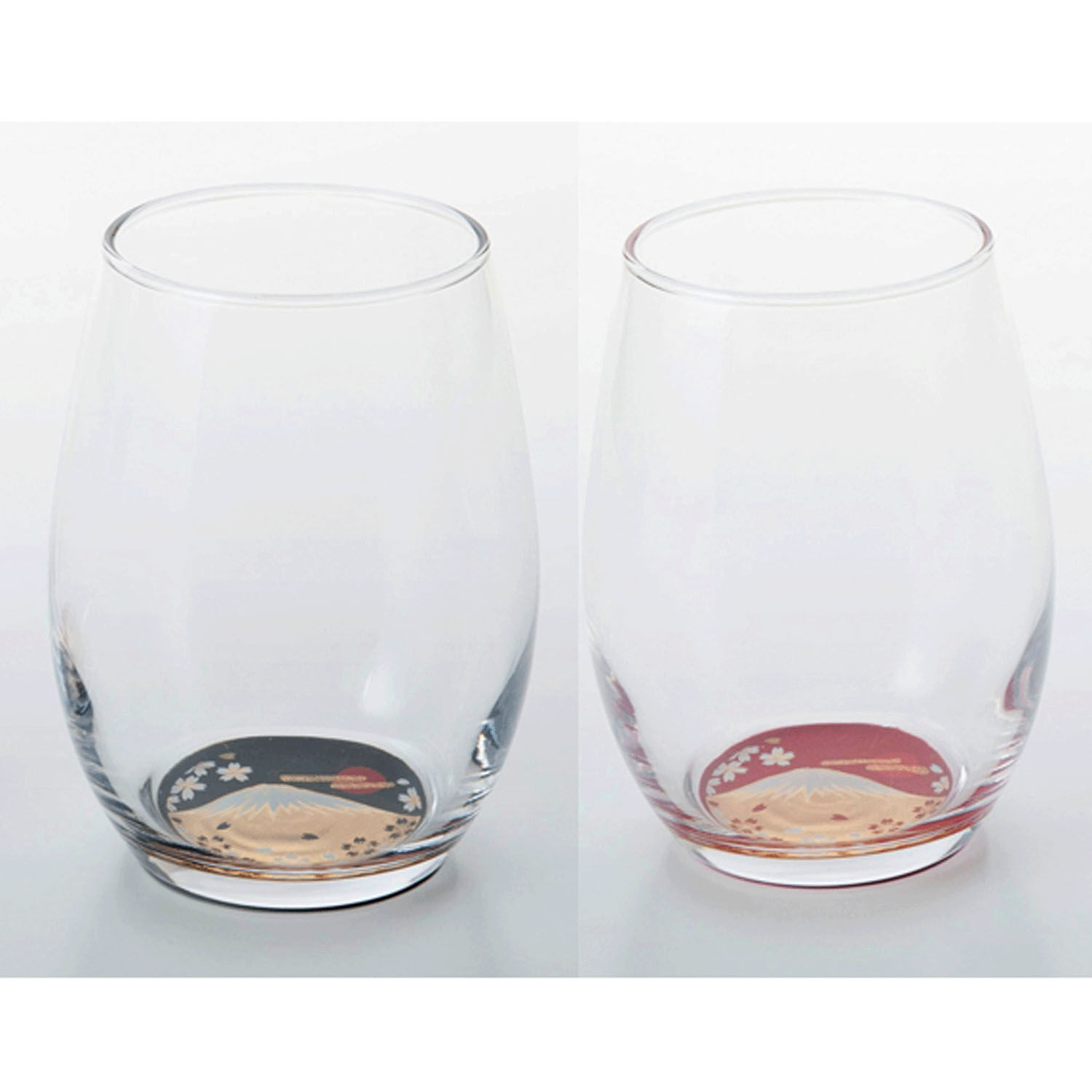 紀州漆器蒔繪玻璃杯 富士山圖案 達摩杯 黑紅兩色 200ml｜ぬりもん de Verre ダルマグラス 蒔絵 富士山