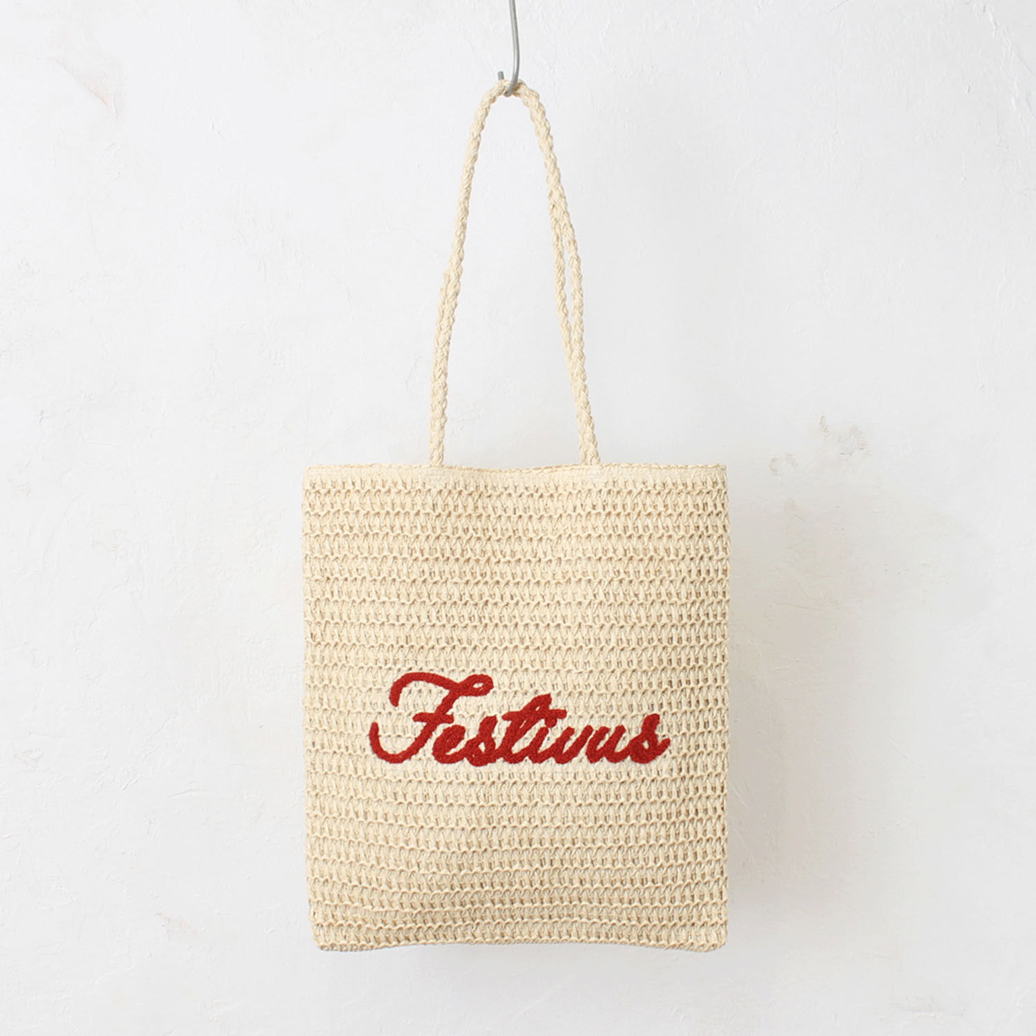 天鵝絨刺繡混合材料扁平托特包｜日系包款・日本直送