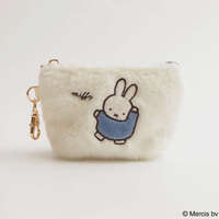 Miffy 米飛兔 長毛絨迷你梯形包 刺繡 藍色｜ミッフィー MIFFY LONG PILE マイクロミニ台形ポーチ ブルー