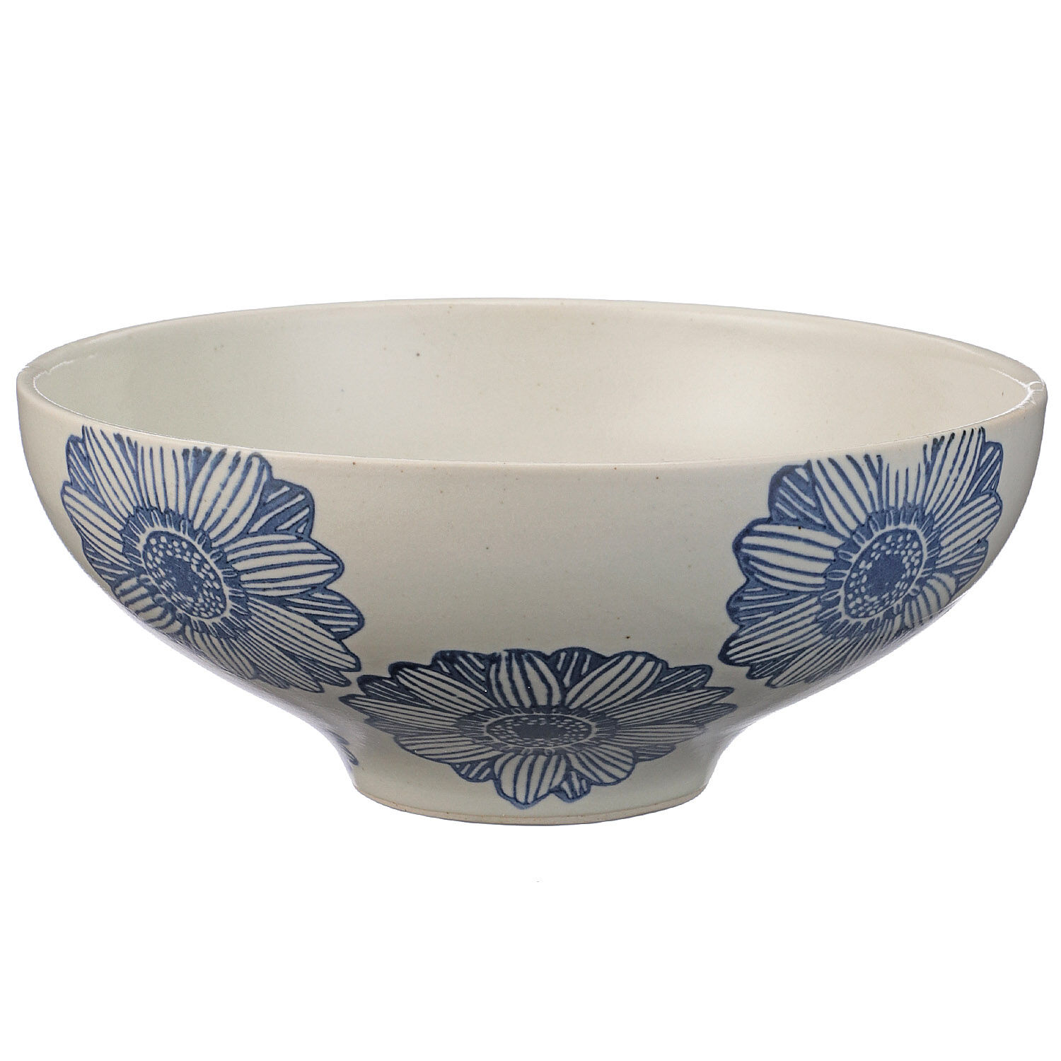 波佐見燒勳山窯 藍花大缽 手工印花 直徑19cm 半瓷 日本製|青い花 鉢