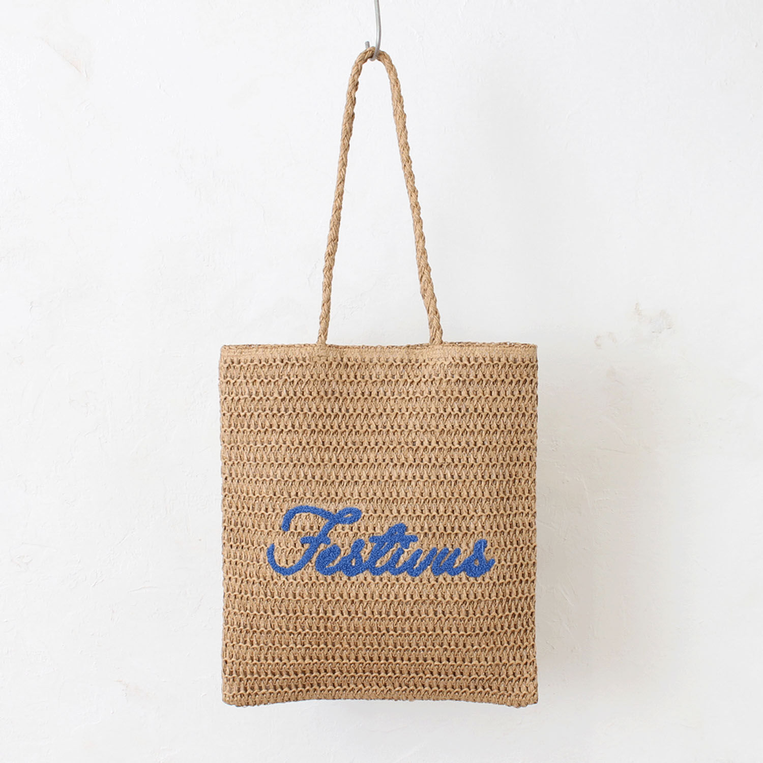 天鵝絨刺繡混合材料扁平托特包｜日系包款・日本直送