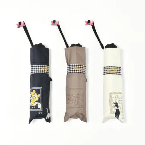 BLACK COATING UV PARASOL mini 美術館貓 晴雨兼用 折疊傘