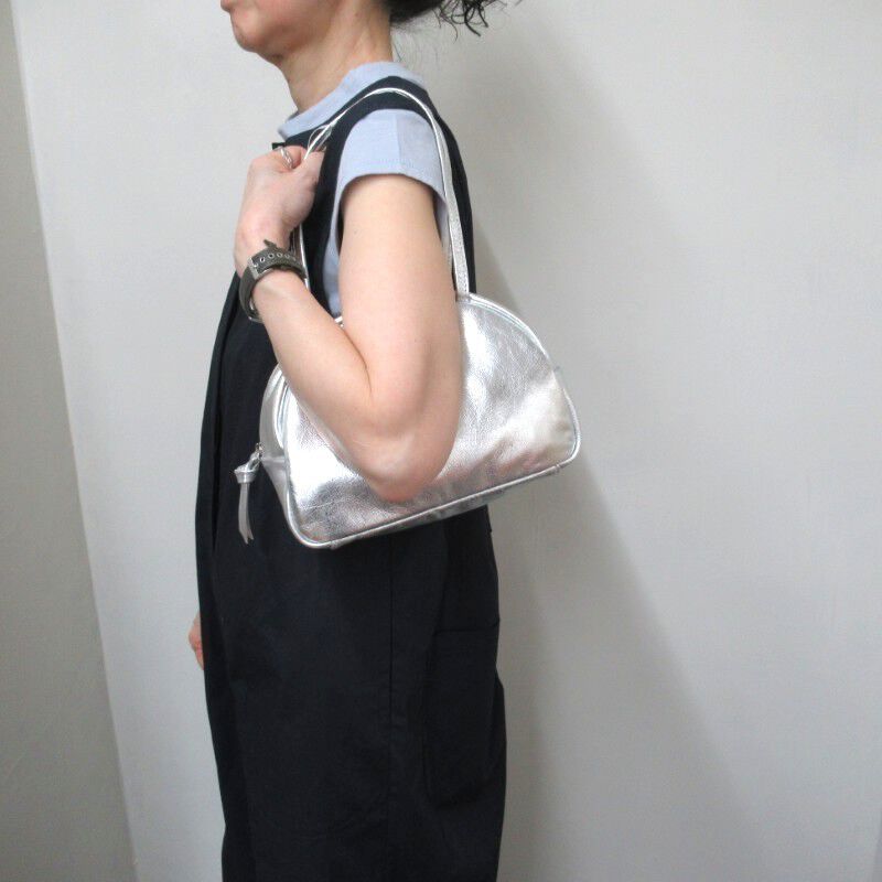 FOLNA RD 日本製真皮波士頓包 銀色