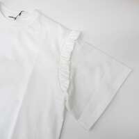 【euphoric】荷葉邊短版T恤 白色 日本製 ｜euphoric フリルTシャツ