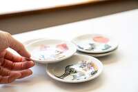 花札豆皿 10公分 美濃燒 日本製｜ゆるっと！花札豆皿 豆皿 10公分