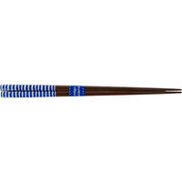 日本製可洗碗機來客筷5雙組 靛藍和風款 抗菌加工 22.5cm｜インディゴ藍玉 食洗来客箸 5膳アソート