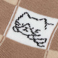 福福貓 色塊毛圈中筒襪｜ふくふくにゃんこ ブロック柄パイルソックス