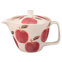 菊祥窯 波佐見燒 蘋果圖案瓷器茶壺 M 300cc 大濾茶網 日本製｜りんごMポット