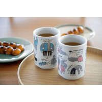 美濃燒 可愛日文詞彙壽司茶杯 270ml 粉紅水藍兩色 日本製｜なんかかわいい日本語 寿司湯呑み