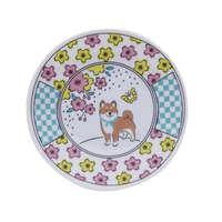美濃燒柴犬豆皿 和柄柴犬圖案 櫻花梅花富士山 直徑10cm｜しば文様 豆皿