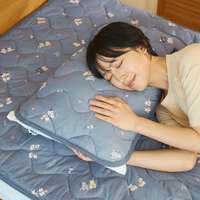 福福貓縁日祭典接觸冷感枕墊 紫色/深藍｜ふくふくにゃんこ 縁日柄接触冷感ピローパッド