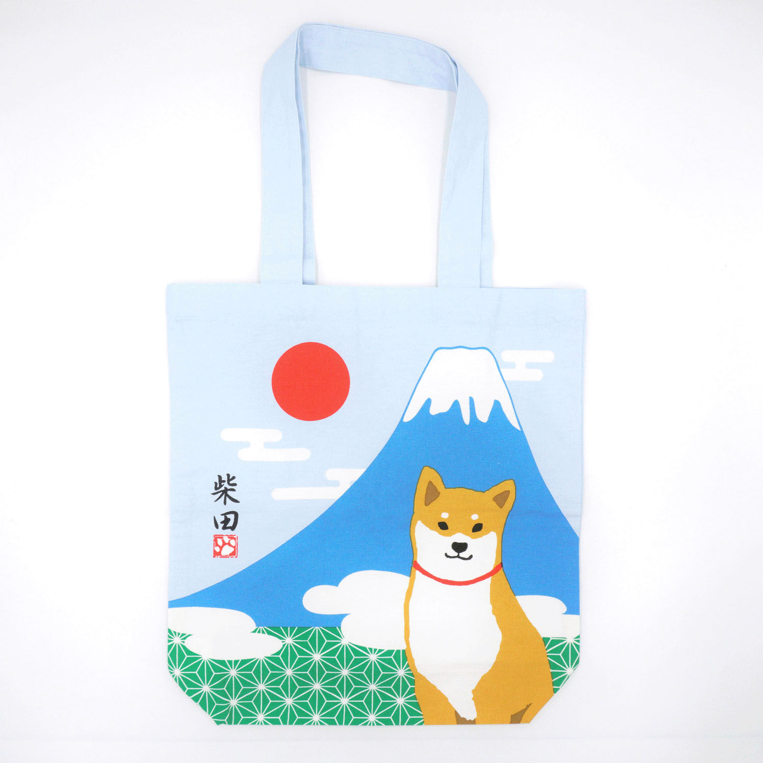 柴犬柴田 棉質A4托特包 39×38cm 日本款｜A4トート にほんのしばたさん