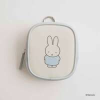 米飛兔乳白PVC方形迷你包 耳機收納附登山扣 藍色｜ミッフィー MIFFY MILKY PVC ミニスクエアポーチ ブルー