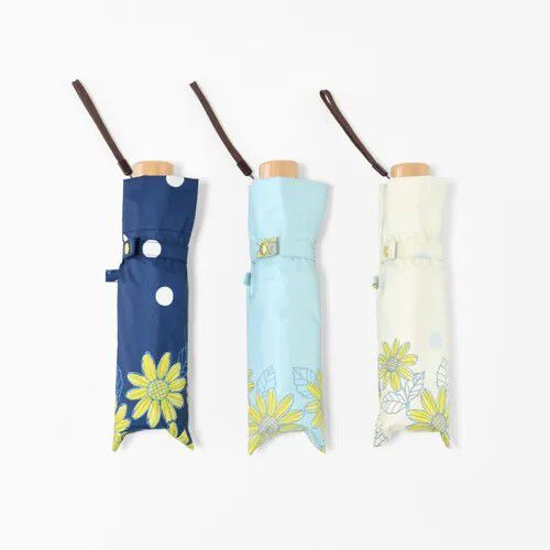BLACK COATING UV PARASOL mini 向日葵水玉 晴雨兼用 折疊傘