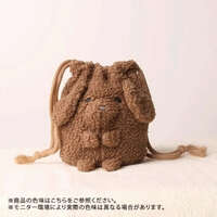 毛絨動物造型束口袋 四款可選 14×14×7cm｜もふもふアニマル巾着