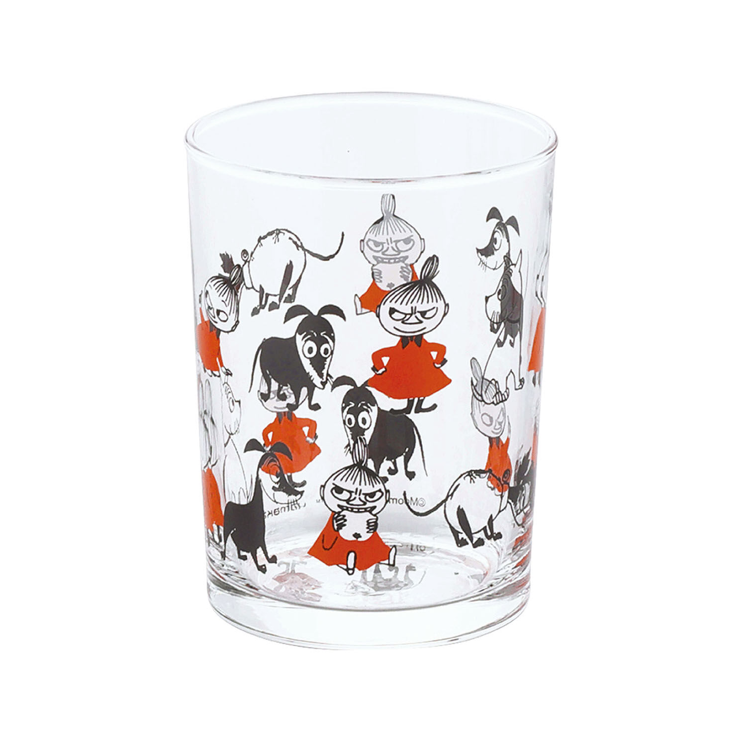 MOOMIN 嚕嚕米小不點玻璃杯 220ml 杯內也看得到圖案 貓咪／小狗｜ムーミン リトルミイプラス ガラスタンブラー
