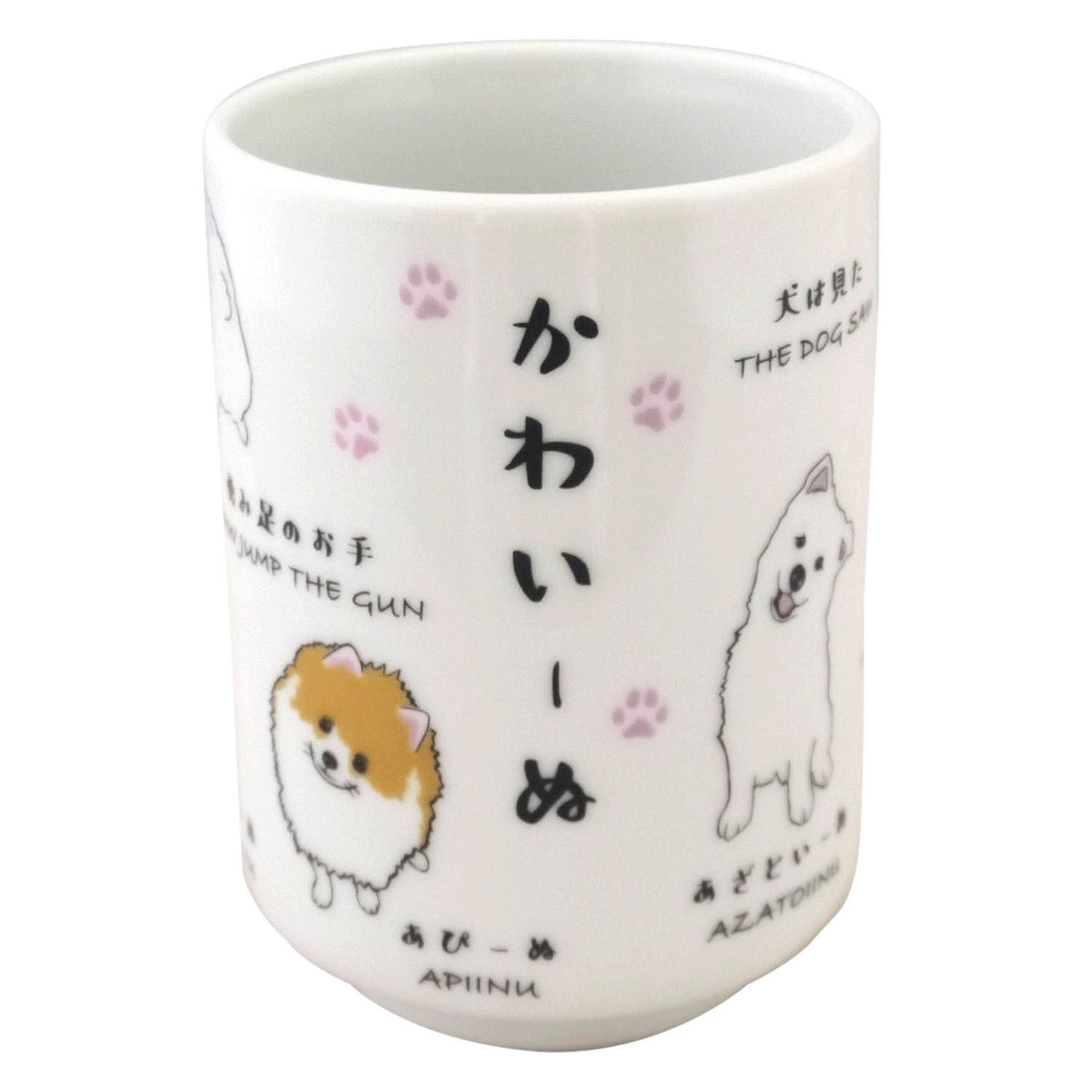 狗狗壽司湯杯 可愛狗狗款 繞杯一圈 280ml 可微波洗碗機|寿司湯呑 かわいーぬ