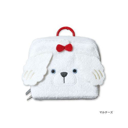 pacapo.FRIENDS瑪爾濟斯臉180度全開掌心迷你收納包|パカポフレンズポーチ マルチーズ