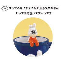 Taro 掛杯緣陶瓷小湯匙 韓國角色 白身大眼坐姿造型 長11cm｜タロスプーン