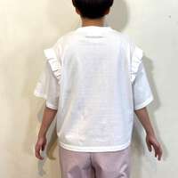 【euphoric】荷葉邊短版T恤 白色 日本製 ｜euphoric フリルTシャツ