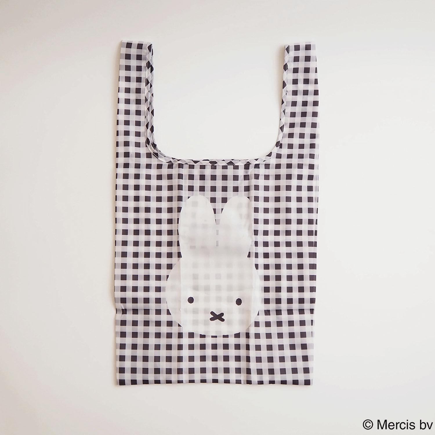 Miffy 格紋環保購物袋 S 米飛兔款 可收進內袋 30×54cm|ミッフィー BRUNA CHECK ショッピングバッグ S ミッフィー