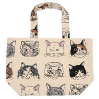ヴェリアスキャット 動物圖案 棉質迷你托特包 20×30cm 印度製｜ミニトート ヴェリアスキャット
