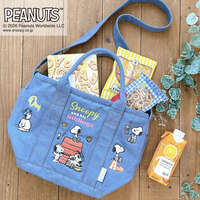 史努比 回收棉刺繡2WAY托特包 37×24cm【ROOTOTE】｜ルートート PEANUTS リサイクルコットン刺繍2WAYバッグ