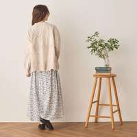 60支薄棉細布3D立體花卉刺繡扇貝下擺襯衫 衣長63cm cloudnine｜60キャンブリック3D花柄刺繍入り 裾スカラップブラウス