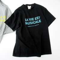 【Vent d'ouest】法文標語印花T恤 黑色 日本製 ｜Vent d'ouest ロゴTシャツ