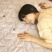 福福貓縁日祭典接觸冷感床墊 紫色/深藍｜ふくふくにゃんこ 縁日柄接触冷感敷きパッド