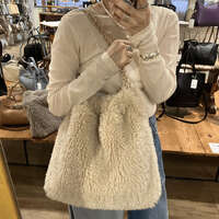 毛絨鍊條肩背托特包 33×31cm 可放A4【cachecache】｜cachecache エコファーチェーンショルダートートBAG