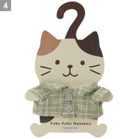 福福貓 玩偶換裝格紋襯衫｜ふくふくにゃんこ 着せ替えチェックシャツ