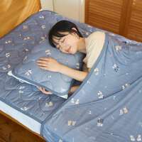 福福貓縁日祭典接觸冷感枕墊 紫色/深藍｜ふくふくにゃんこ 縁日柄接触冷感ピローパッド