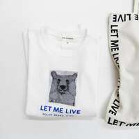 【ANGE IN DISGUISE】LET ME LIVE 北極熊印花T恤 ｜ANGE IN DISGUISE プリントTシャツ LET ME LIVE