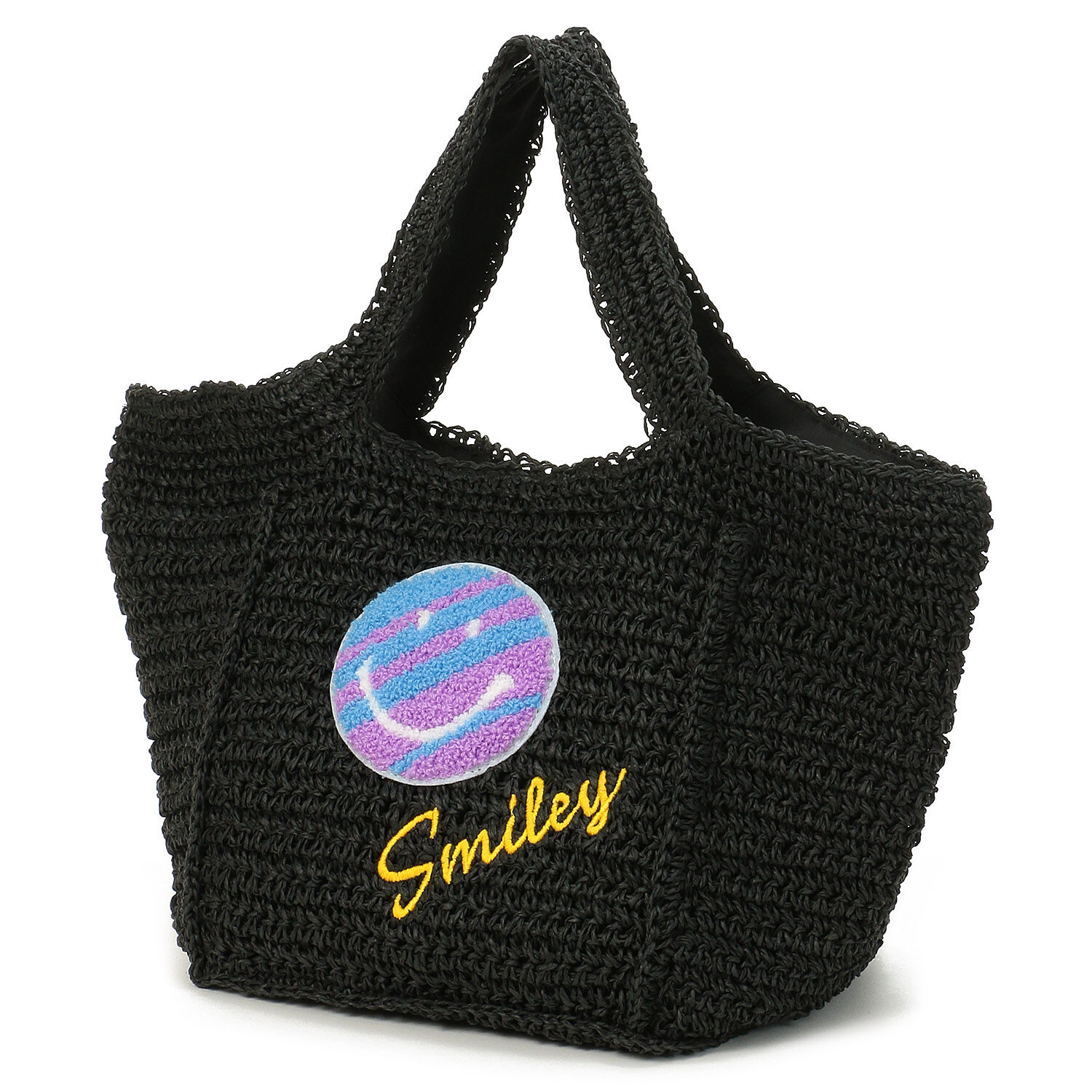 COOCO SMILEY 天鵝絨刺繡紙製籃包｜精緻飾品・日本直送