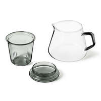 nikii cafe 耐熱玻璃茶壺 灰色酷感 玻璃濾茶器 300ml 可微波｜nikii cafeガラスポット