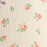 JEMORGAN 花卉印花附杯墊短版吊帶衫 華夫格素材 FREE SIZE｜【JEMORGAN LONG JOHNS】 花柄カップ付きショートキャミソール