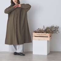 棉質泡泡紗格紋前開襟荷葉領洋裝 衣長110cm身寬127cm cloudnine｜ギンガムチェック前開きワンピース