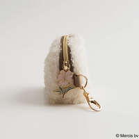 Miffy 米飛兔 毛絨迷你小包 7×5.5cm 象牙白｜ミッフィー MIFFY BOA マイクロポーチ アイボリー