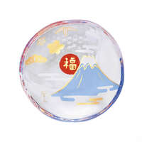 日本製富士山玻璃豆皿 開運吉祥小碟 送禮祈福 直徑9cm｜豆皿 富士山
