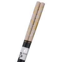 日本製櫻花金屏風對筷 雅緻和風 天然木 可洗碗機 23cm｜ペア箸 桜金屏風