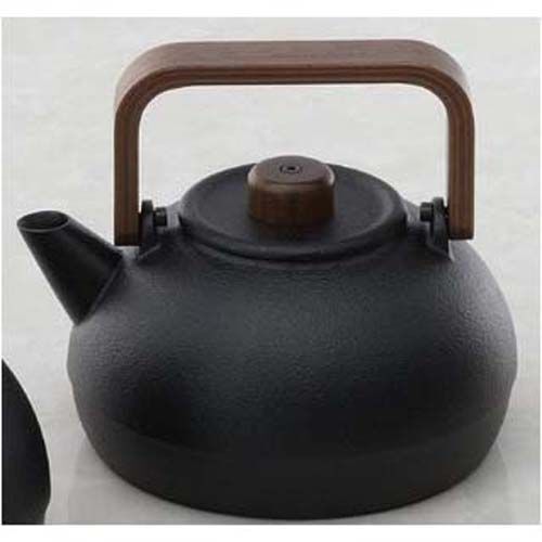 山形鐵器 鑄鐵壺 S號 1.1L 胡桃木把手 可直火IH 日本製|山形鉄器 ティケトルSサイズ ウォールナットハンドル 1.1L