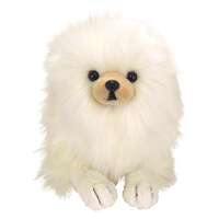 ひざわんこ 博美犬絨毛玩偶 22×18×40cm 奶油色｜ひざわんこ ポメラニアン（クリーム）