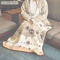 龍貓 灰塵精靈 雲朵圖案 長毛絨膝毯 70×100cm｜スタジオジブリ となりのトトロ ひざかけ もくもくクロスケ