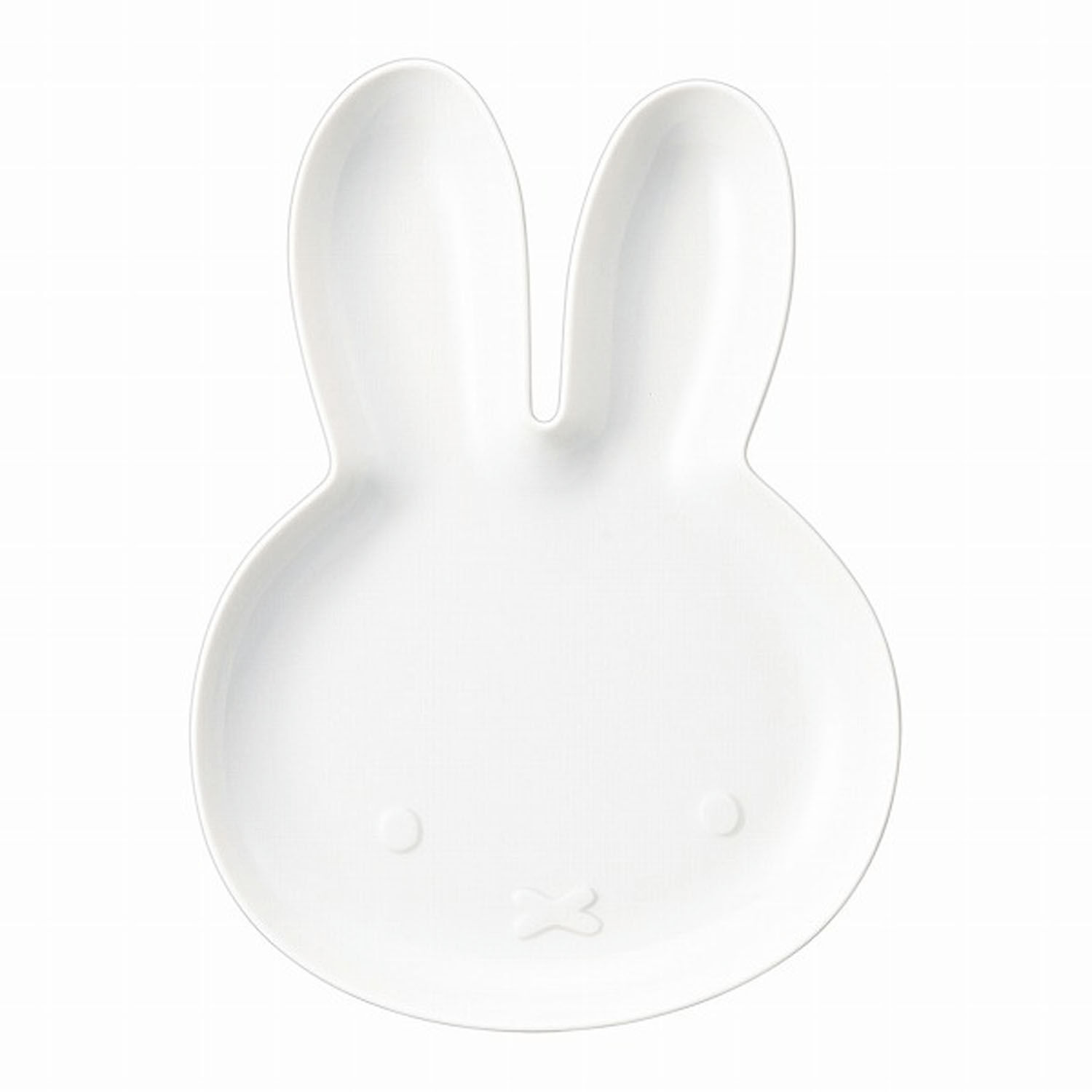 miffy 米飛兔臉造型大盤 L 白色瓷器 23×30cm 咖哩義大利麵盤|ミッフィー ダイカットプレート L ホワイト